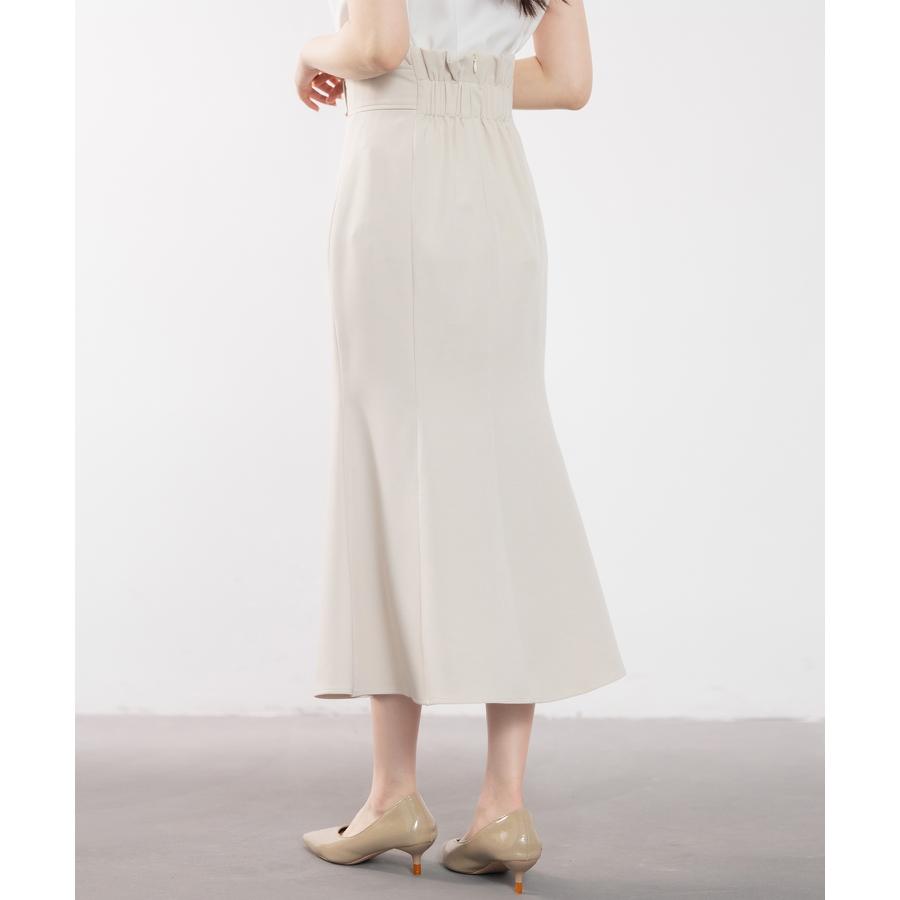 スカート レディース マーメイドスカート ハイウエスト ミモレ丈 飾りベルト バックル付きベルト フレア裾 バックウエストゴム バックファスナー 大人 |  | 06