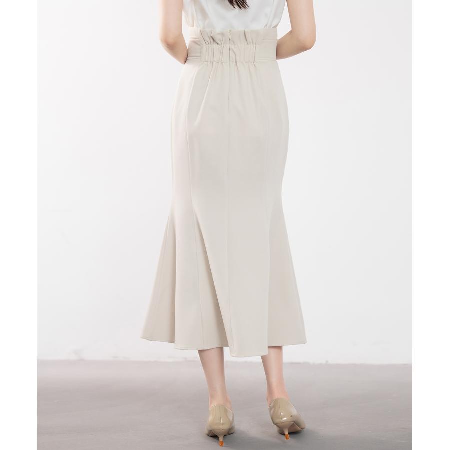 スカート レディース マーメイドスカート ハイウエスト ミモレ丈 飾りベルト バックル付きベルト フレア裾 バックウエストゴム バックファスナー 大人 |  | 07