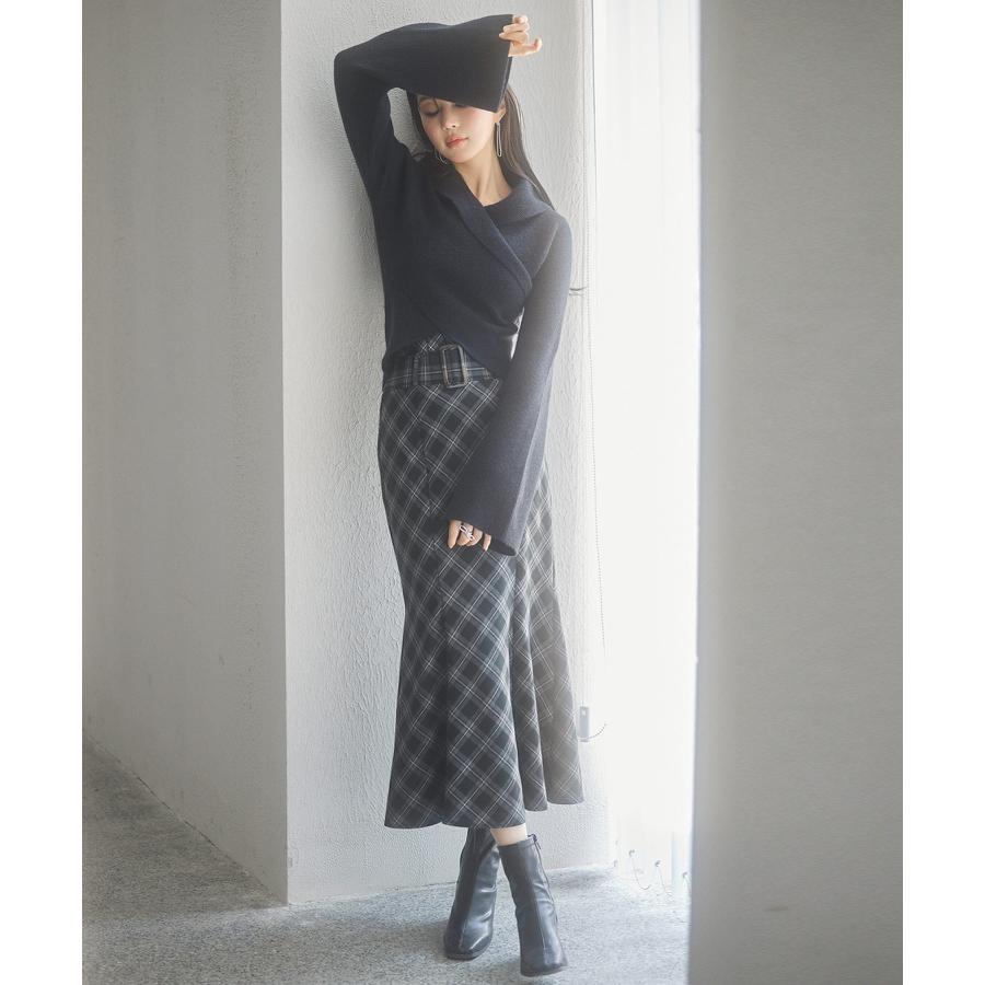 美品　ラルフローレン　ツイードロングタイトスカート（M）裾フレア　マーメイド マーメイドスカート タイトスカート レディース[品番