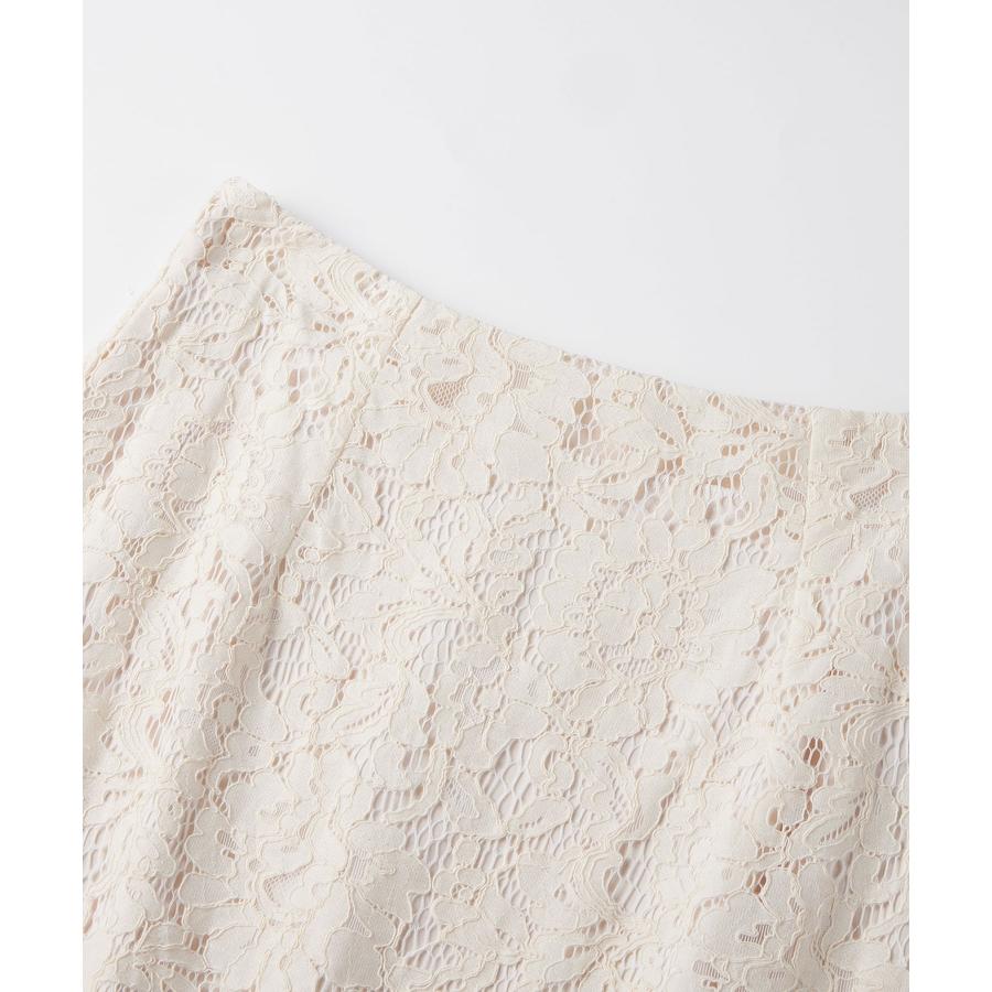 スカート レディース ボトムス ハイウエスト レース生地 マーメイドシルエット ミモレ丈 裏地付き  ファスナー付き 脚長効果 薄手 ウエストマーク |  | 17