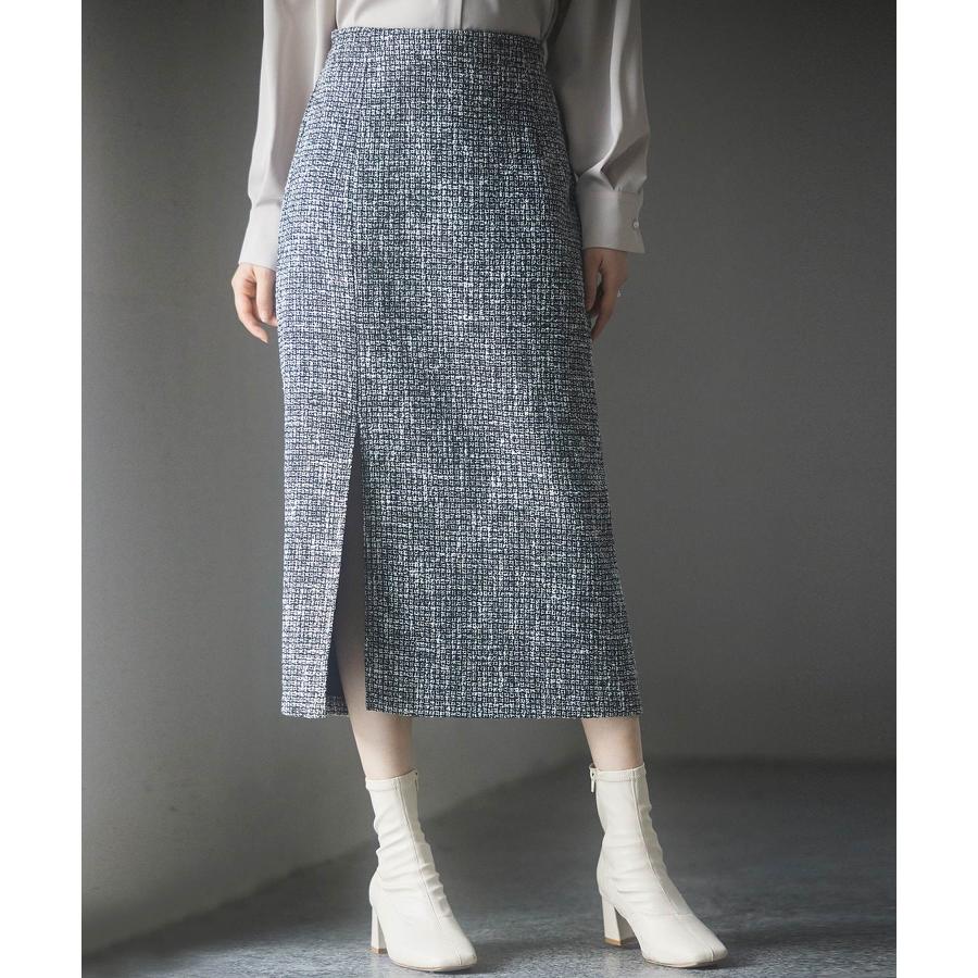 スカート レディース ボトムス ミモレ丈 タイトスカート ラメ入り ツイード生地 ハイウエスト バックゴム やや厚手 裏地あり 暖かい 通勤 通学 オ |  | 15
