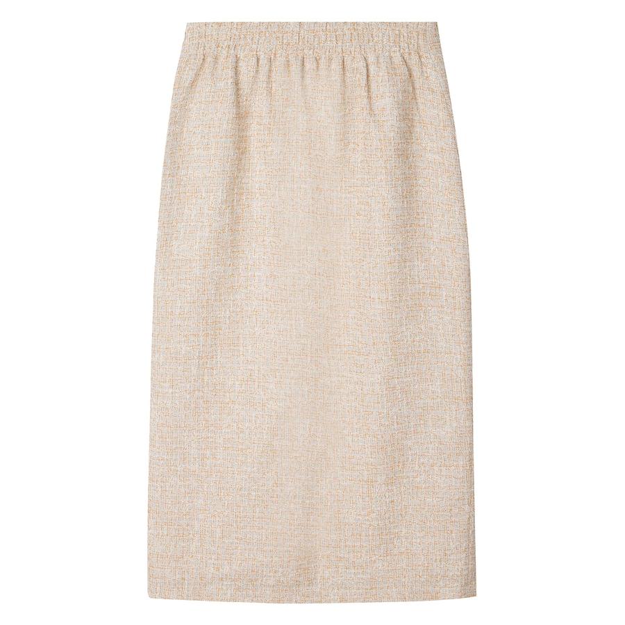 スカート レディース ボトムス ミモレ丈 タイトスカート ラメ入り ツイード生地 ハイウエスト バックゴム やや厚手 裏地あり 暖かい 通勤 通学 オ |  | 03