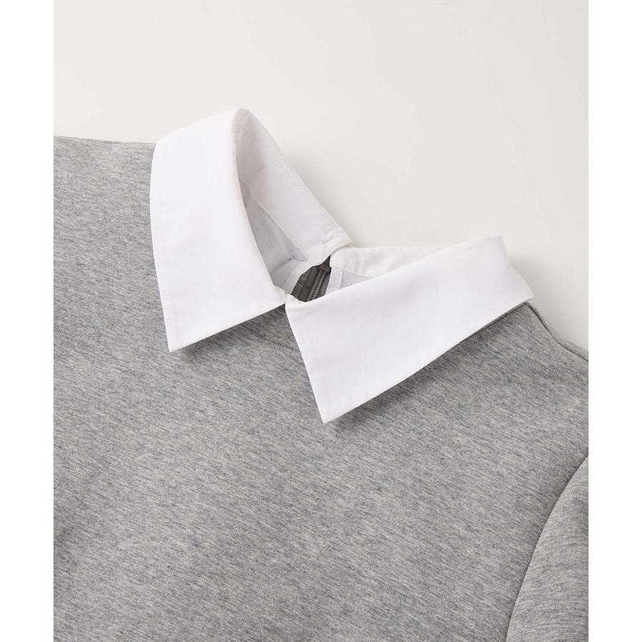 ワンピース タイトワンピース 長袖 カジュアル きれいめ Iライン ひざ上丈 膝上 2way 付け襟 クルーネック シャツ襟 ファー 裾ファー セット |  | 18