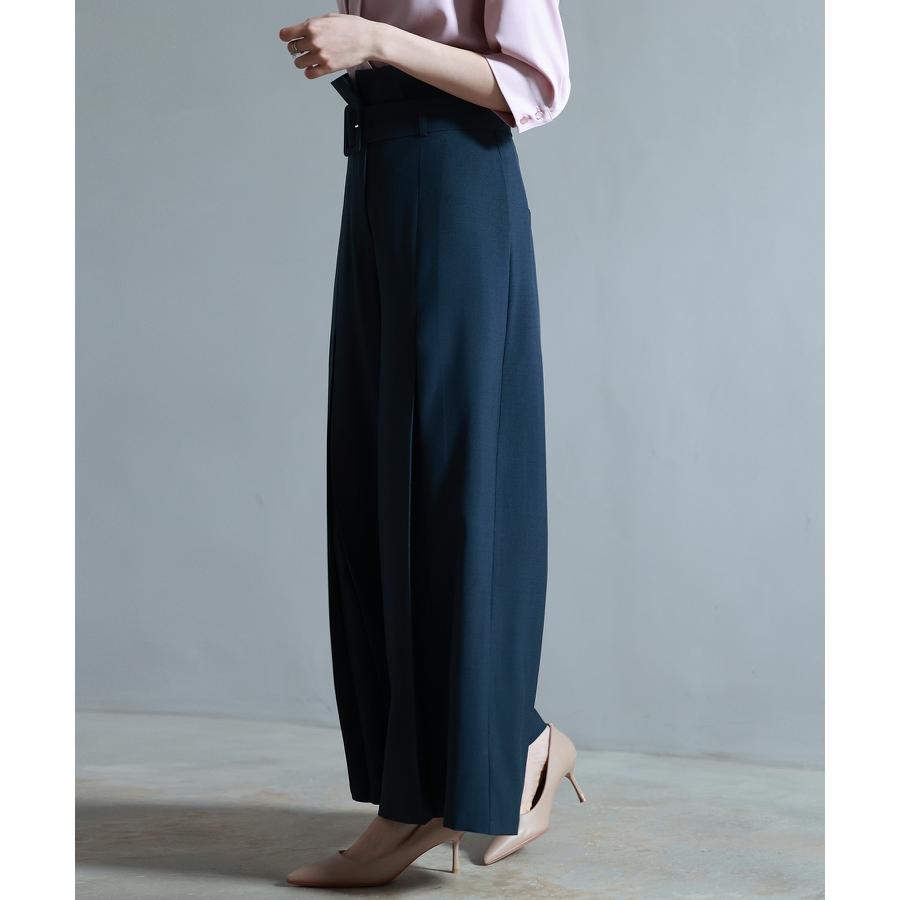 パンツ レディース ボトムス ワイドパンツ ロング丈 ワイドシルエット ロングパンツ ハイウエスト フロントタック ベルト付き ポケット付き きれいめ |  | 16