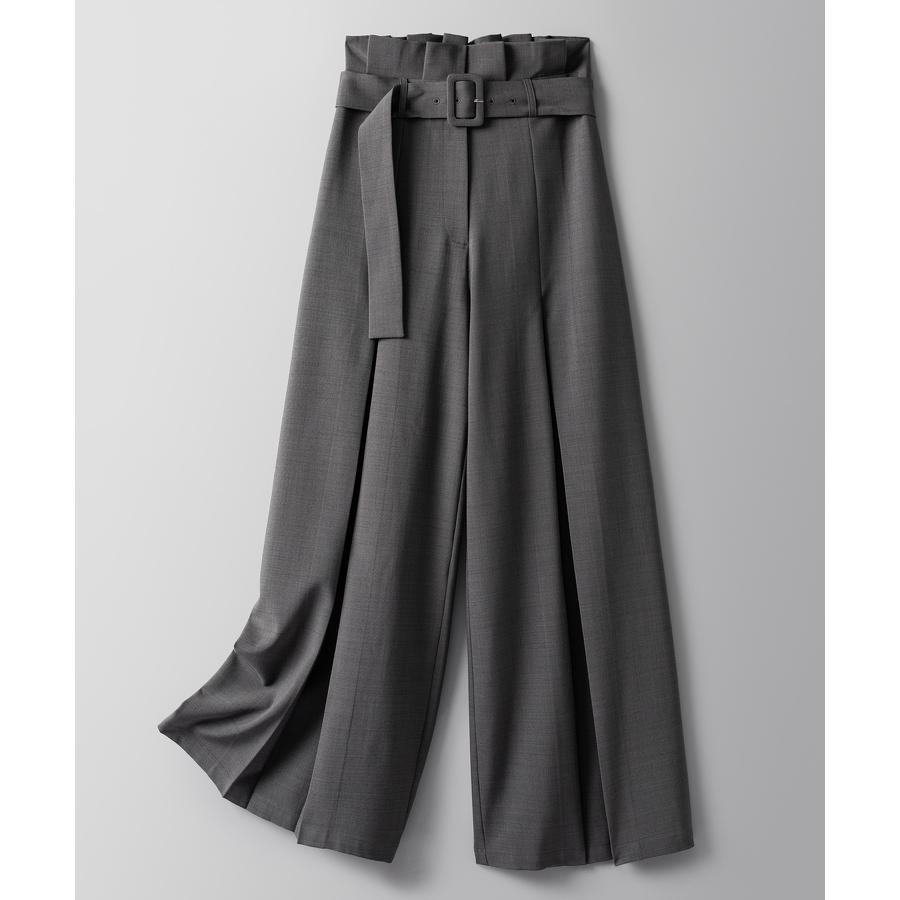 パンツ レディース ボトムス ワイドパンツ ロング丈 ワイドシルエット ロングパンツ ハイウエスト フロントタック ベルト付き ポケット付き きれいめ |  | 02