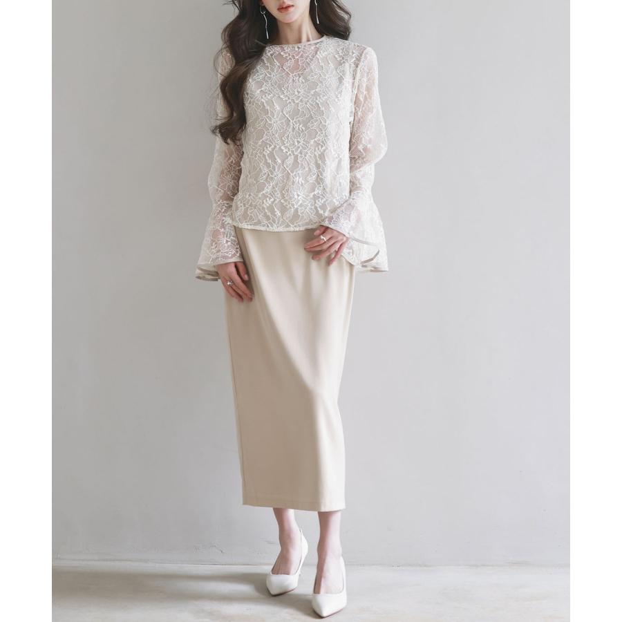 ワンピース ブラウス セットアップ 2点セット レディース レースブラウス ジャンパースカート ジャンスカ フレア袖 Vネックワンピース ミモレ丈 バ |  | 09