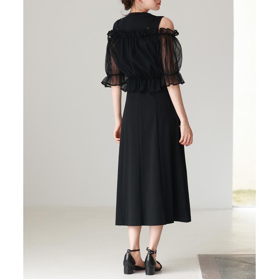 ワンピース レディース 2点セットトップス チュールビスチェ