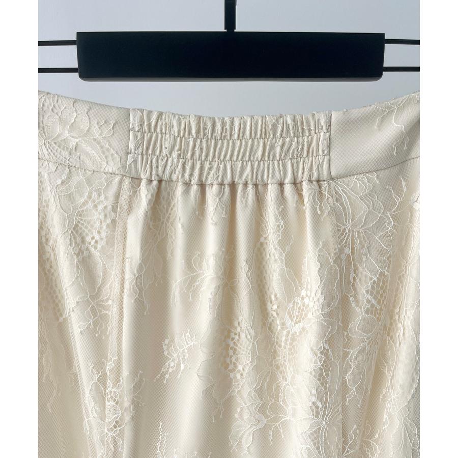 スカート レディース ボトムス ハイウエスト ロングスカート ロング丈 マーメイド裾 総レース 裏地付き 裾チュールドッキング バックゴム 透け感 フ |  | 19