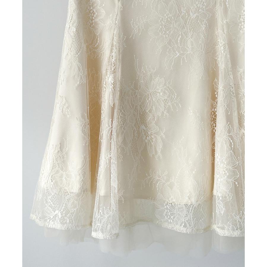 スカート レディース ボトムス ハイウエスト ロングスカート ロング丈 マーメイド裾 総レース 裏地付き 裾チュールドッキング バックゴム 透け感 フ |  | 20