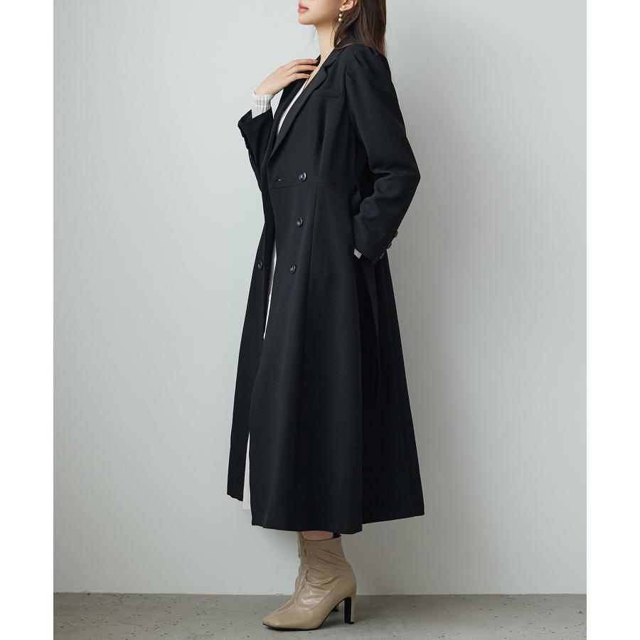 コート アウター レディース トレンチコート ロングコート ダブルブレスト テーラードカラー 共ベルト付き パワーショルダー タック入り 裏地付き バ |  | 14