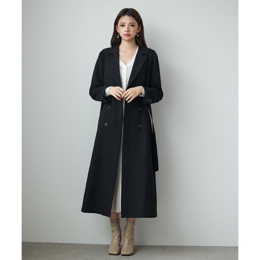 コート アウター レディース トレンチコート ロングコート ダブルブレスト テーラードカラー 共ベルト付き パワーショルダー タック入り 裏地付き バ |  | 15
