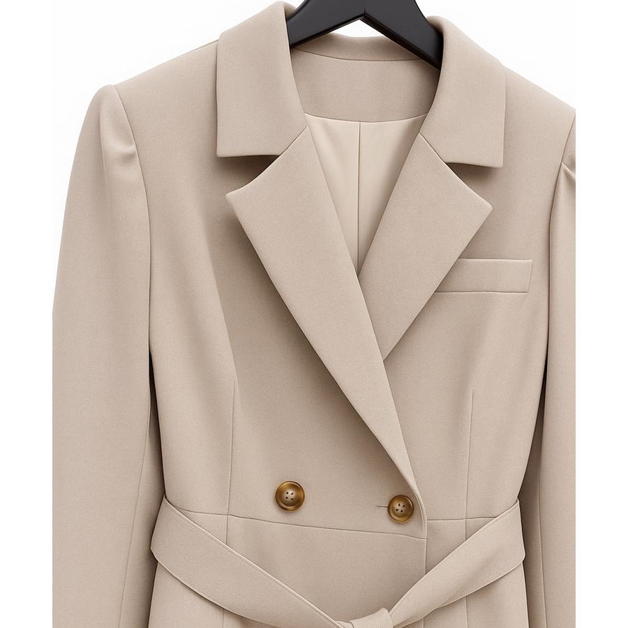 コート アウター レディース トレンチコート ロングコート ダブルブレスト テーラードカラー 共ベルト付き パワーショルダー タック入り 裏地付き バ |  | 17