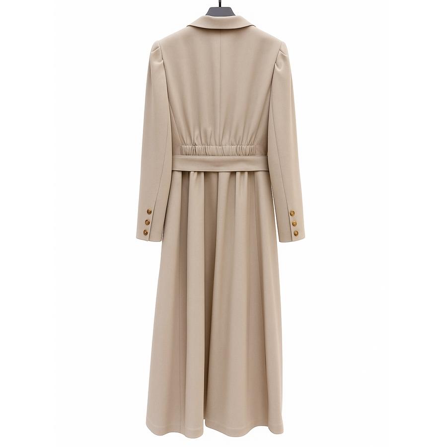 コート アウター レディース トレンチコート ロングコート ダブルブレスト テーラードカラー 共ベルト付き パワーショルダー タック入り 裏地付き バ |  | 03