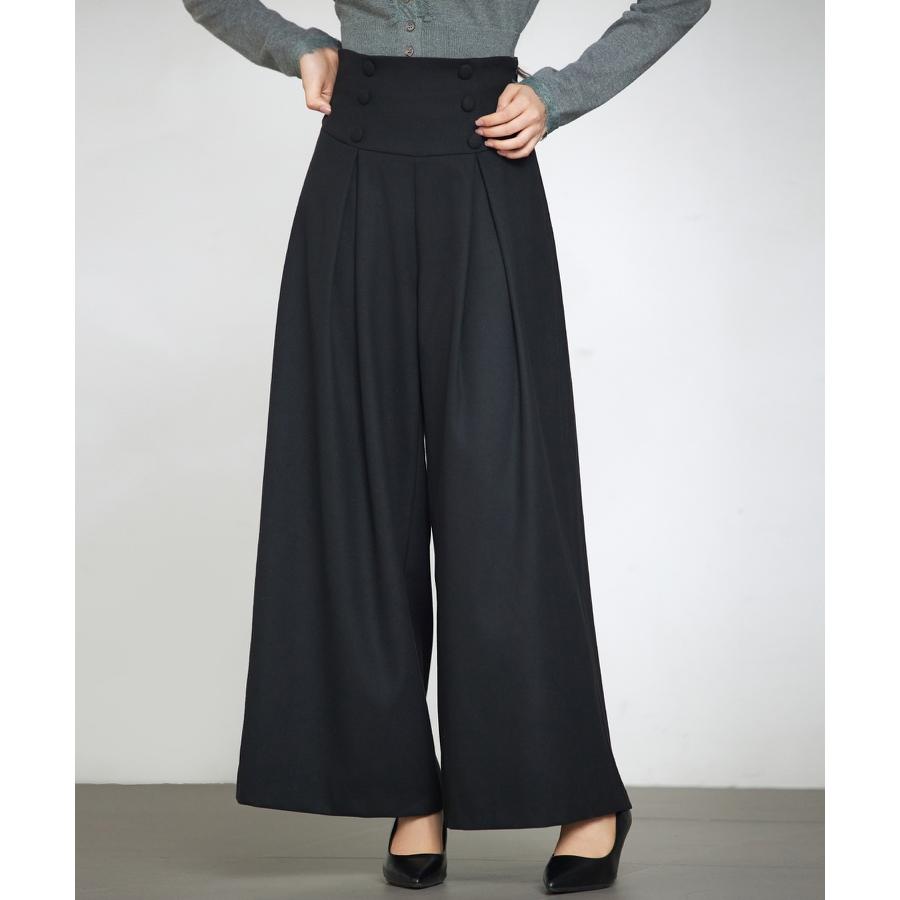 ワイドパンツ セーラーパンツ ガウチョパンツ スカンツ スカーチョ プリーツパンツ タックパンツ ズボン レディース ファスナー付き ハイウエスト バ |  | 04