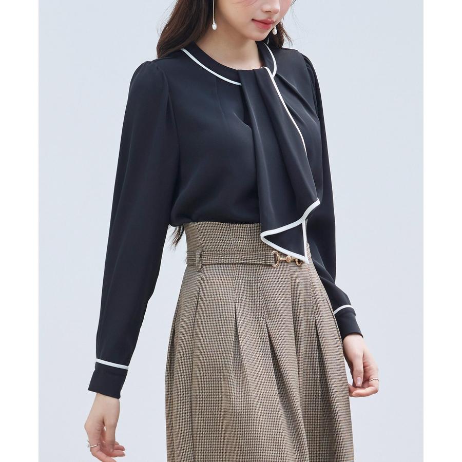 ブラウス レディース トップス プルオーバー フロントタックブラウス ボウタイブラウス 2way モックネック クルーネック 長袖 オフィスカジュアル |  | 16