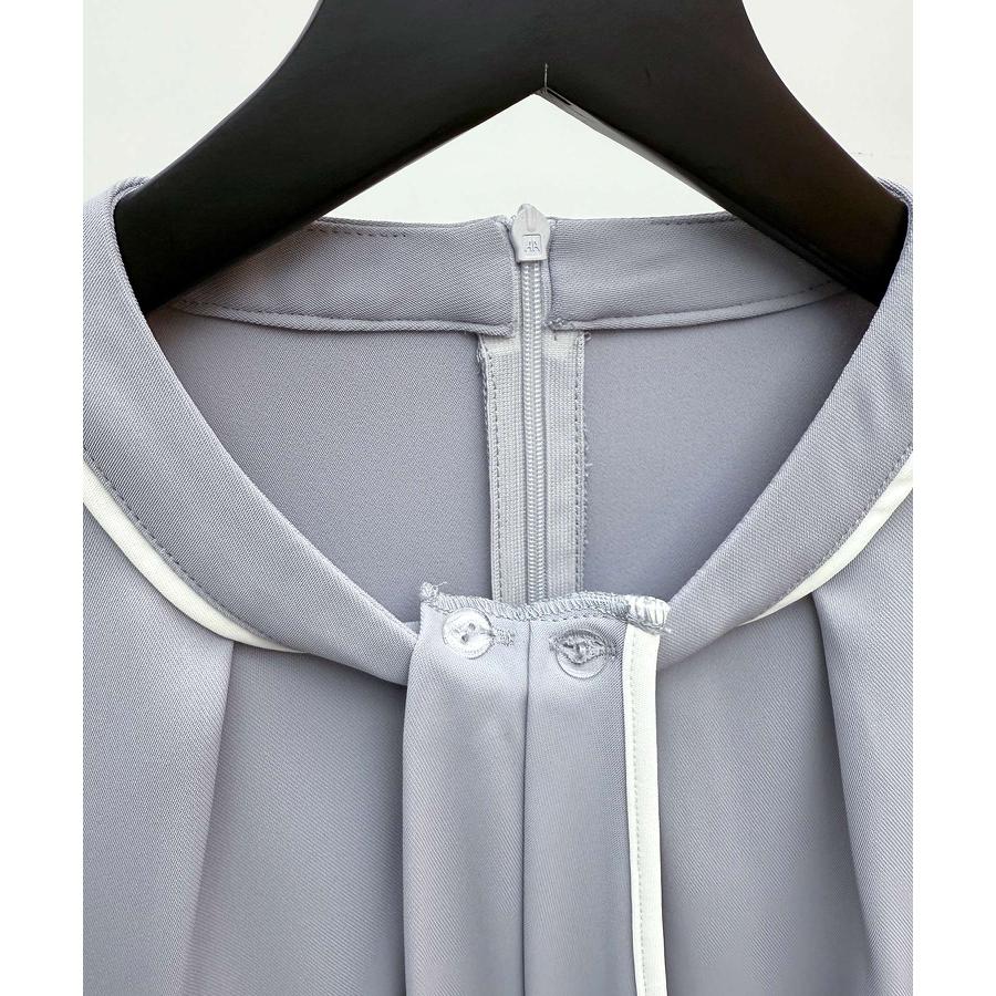 ブラウス レディース トップス プルオーバー フロントタックブラウス ボウタイブラウス 2way モックネック クルーネック 長袖 オフィスカジュアル |  | 18