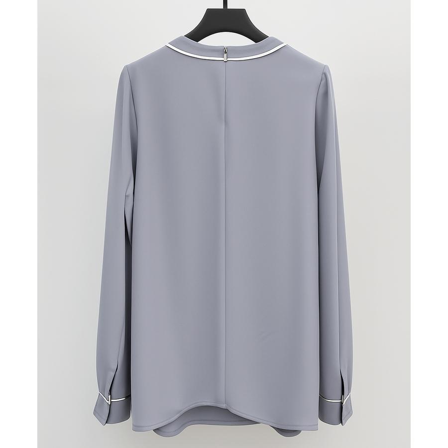 ブラウス レディース トップス プルオーバー フロントタックブラウス ボウタイブラウス 2way モックネック クルーネック 長袖 オフィスカジュアル |  | 03