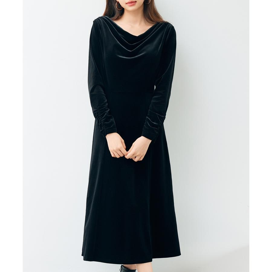 ワンピース ロングワンピース ベロアワンピース フレアワンピース 長袖 タイト ドレープドネック Uバック バックオープン カジュアルワンピース バッ |  | 12