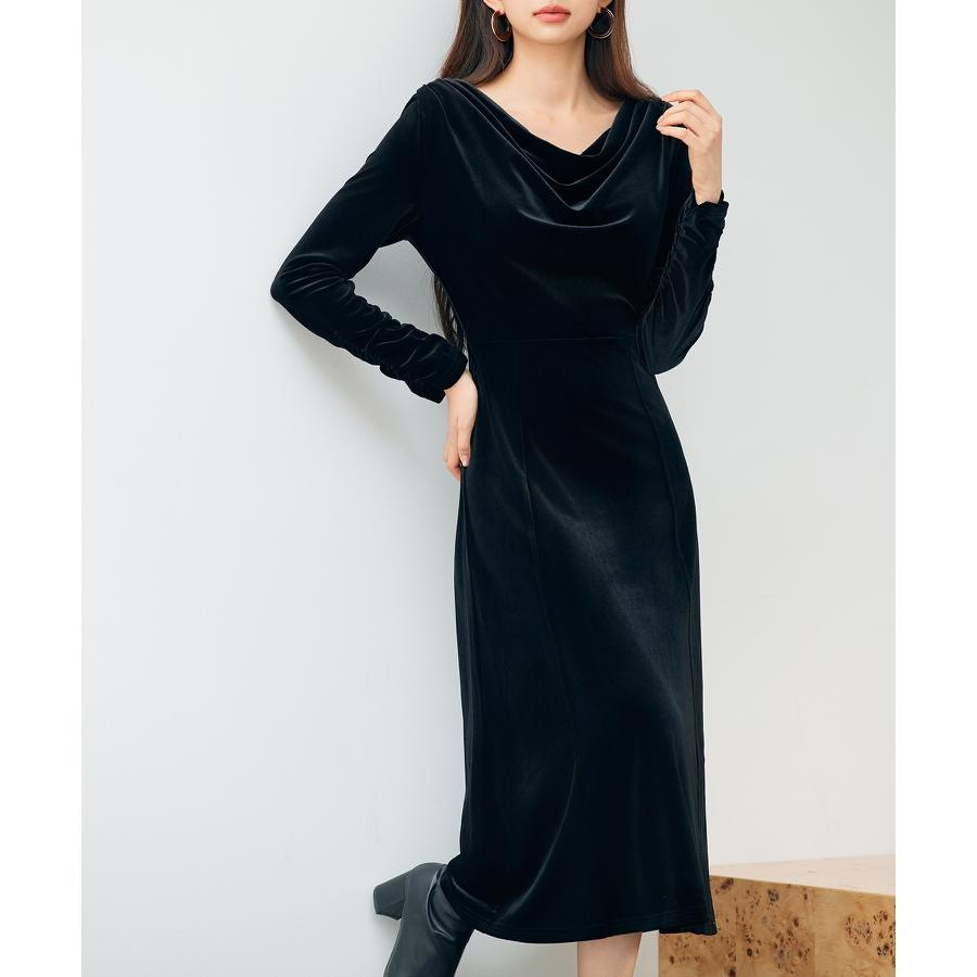 ワンピース ロングワンピース ベロアワンピース フレアワンピース 長袖 タイト ドレープドネック Uバック バックオープン カジュアルワンピース バッ |  | 13