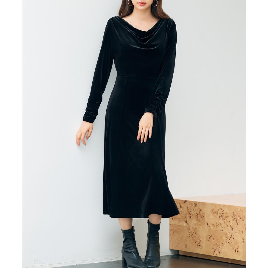 ワンピース ロングワンピース ベロアワンピース フレアワンピース 長袖 タイト ドレープドネック Uバック バックオープン カジュアルワンピース バッ |  | 16