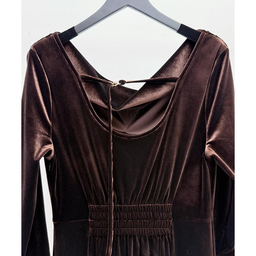 ワンピース ロングワンピース ベロアワンピース フレアワンピース 長袖 タイト ドレープドネック Uバック バックオープン カジュアルワンピース バッ |  | 19