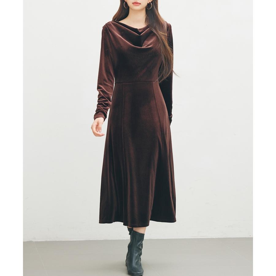 ワンピース ロングワンピース ベロアワンピース フレアワンピース 長袖 タイト ドレープドネック Uバック バックオープン カジュアルワンピース バッ |  | 04