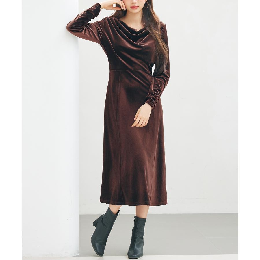 ワンピース ロングワンピース ベロアワンピース フレアワンピース 長袖 タイト ドレープドネック Uバック バックオープン カジュアルワンピース バッ |  | 06