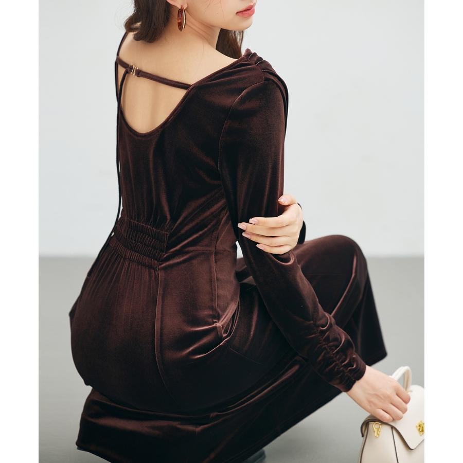 ワンピース ロングワンピース ベロアワンピース フレアワンピース 長袖 タイト ドレープドネック Uバック バックオープン カジュアルワンピース バッ |  | 07