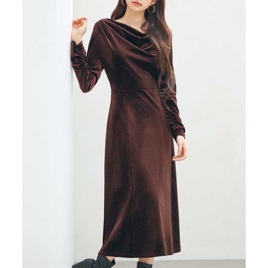ワンピース ロングワンピース ベロアワンピース フレアワンピース 長袖 タイト ドレープドネック Uバック バックオープン カジュアルワンピース バッ |  | 09