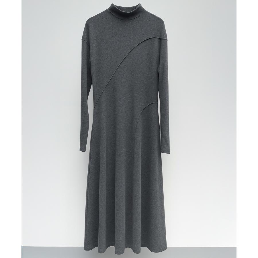 ワンピース ロングワンピース カットソーワンピース フレアワンピース 長袖 ボトルネック プチハイネック オフィスカジュアル カジュアルワンピース S |  | 02