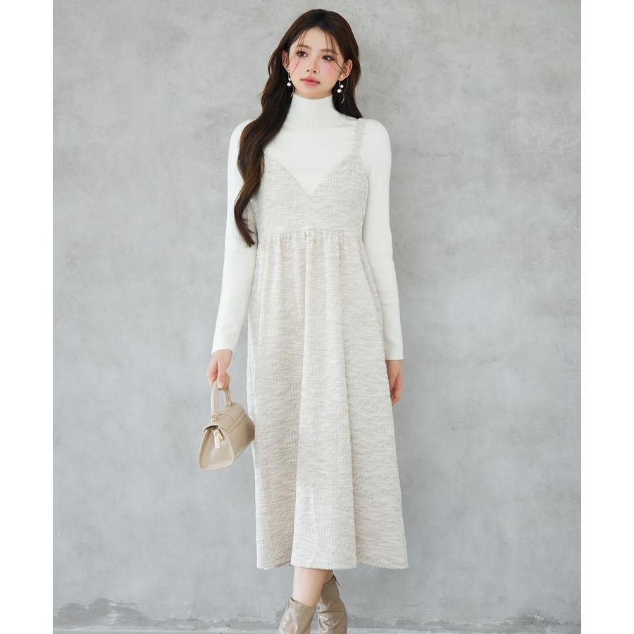 ワンピース レディース キャミソールワンピース キャミワンピ サロペットフレアワンピース 春 秋 冬 秋冬 ノースリーブ ミモレ丈 ミディ丈 エンパイ |  | 04