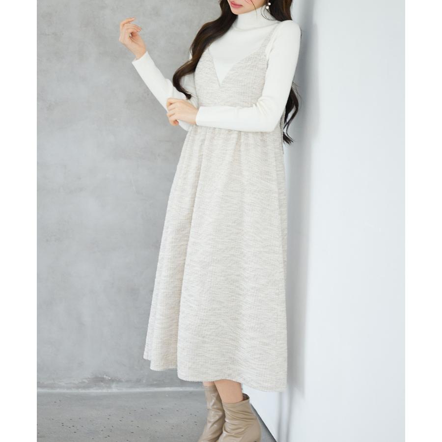 ワンピース レディース キャミソールワンピース キャミワンピ サロペットフレアワンピース 春 秋 冬 秋冬 ノースリーブ ミモレ丈 ミディ丈 エンパイ |  | 05