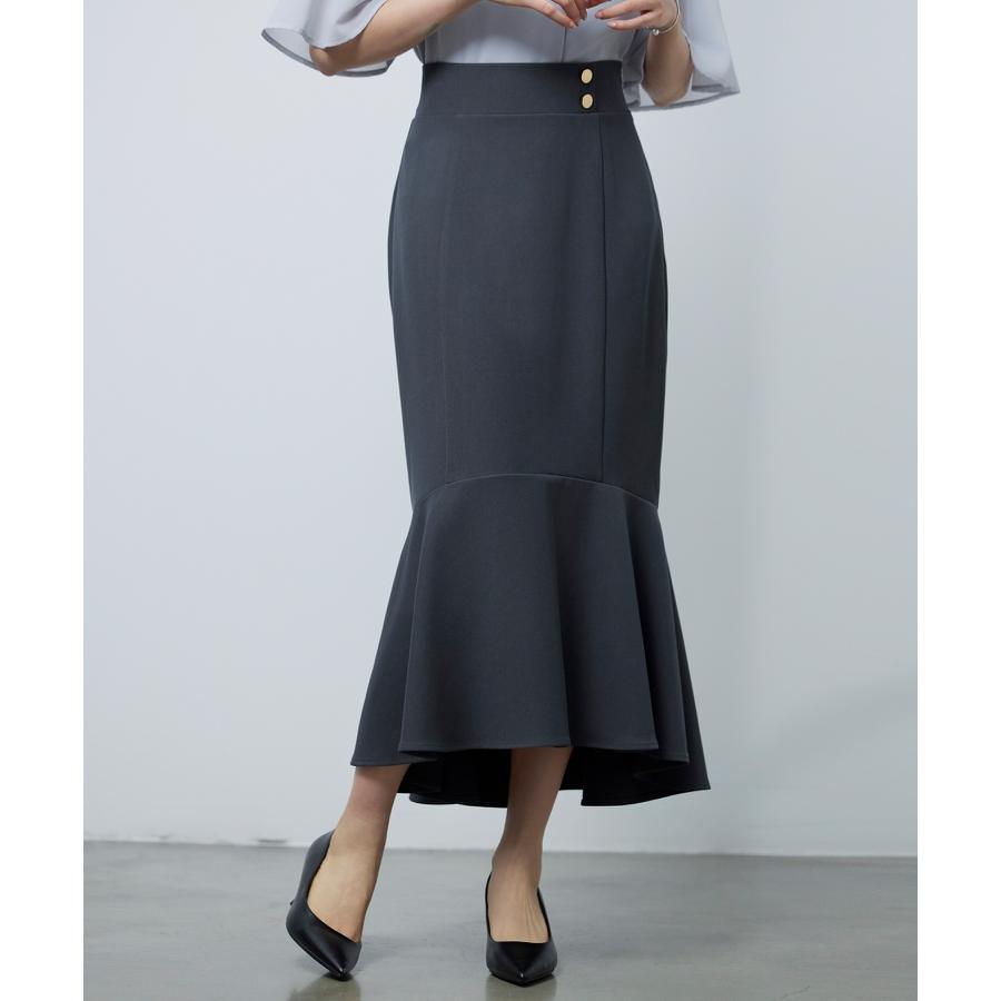 スカート ロングスカート ミモレ丈 マキシ丈 ロング丈 タイトスカート マーメイド タイトフレア タイトフレアスカート 裾フリル ツイル地 ハイウエス |  | 06