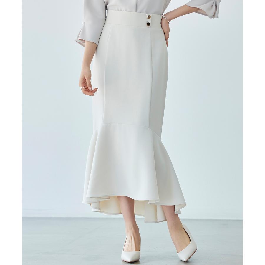 スカート ロングスカート ミモレ丈 マキシ丈 ロング丈 タイトスカート マーメイド タイトフレア タイトフレアスカート 裾フリル ツイル地 ハイウエス |  | 09