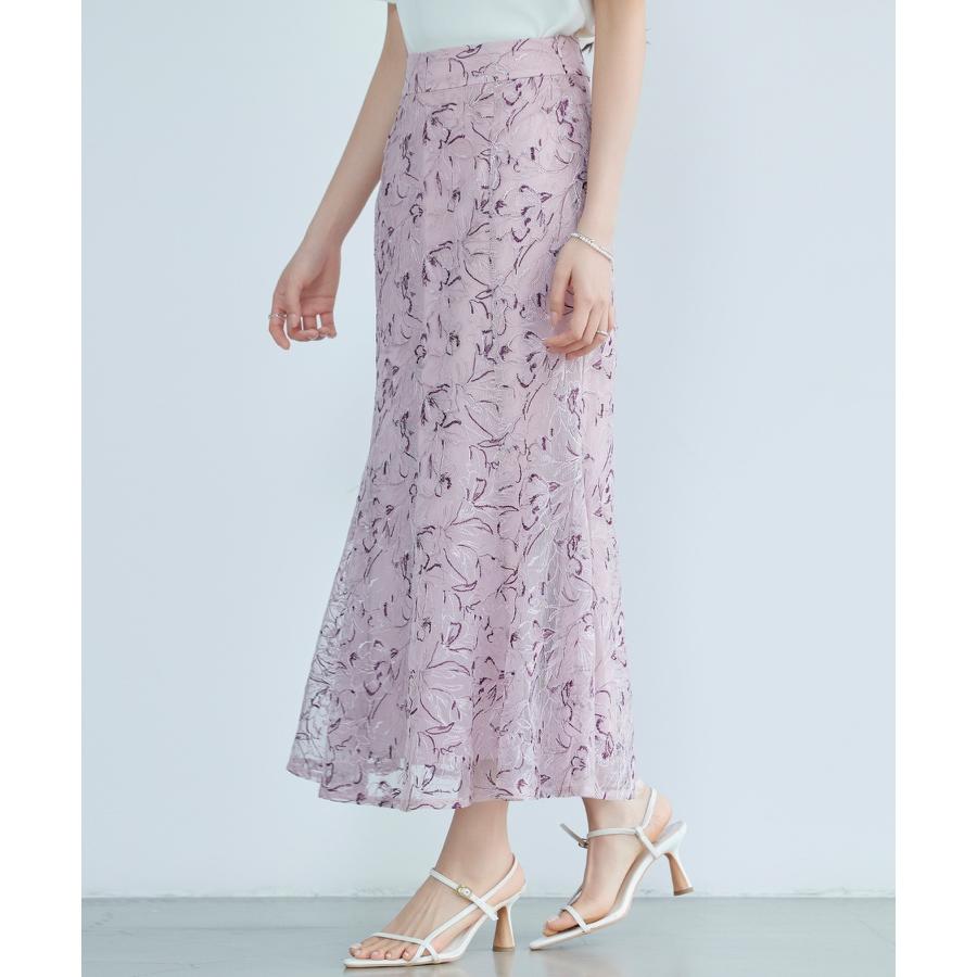 スカート レディース フレアスカート ハイウエスト 刺繍レース生地 裏地ありバックゴム仕様 着痩せ効果 脚長効果 入学式 卒業式 通勤 きれいめ フェ |  | 15