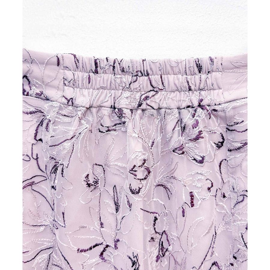 スカート レディース フレアスカート ハイウエスト 刺繍レース生地 裏地ありバックゴム仕様 着痩せ効果 脚長効果 入学式 卒業式 通勤 きれいめ フェ |  | 19