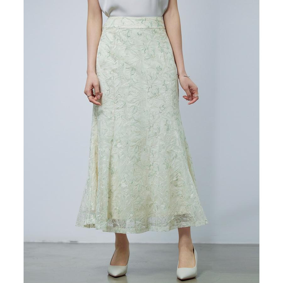 スカート レディース フレアスカート ハイウエスト 刺繍レース生地 裏地ありバックゴム仕様 着痩せ効果 脚長効果 入学式 卒業式 通勤 きれいめ フェ |  | 05