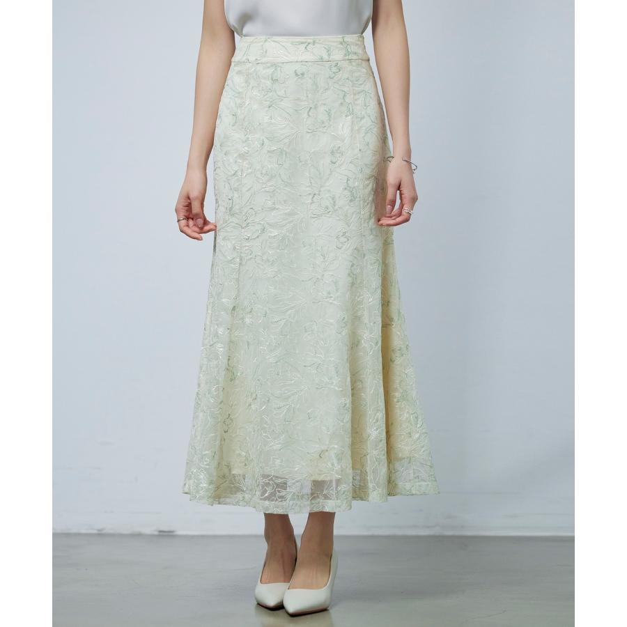 スカート レディース フレアスカート ハイウエスト 刺繍レース生地 裏地ありバックゴム仕様 着痩せ効果 脚長効果 入学式 卒業式 通勤 きれいめ フェ |  | 06