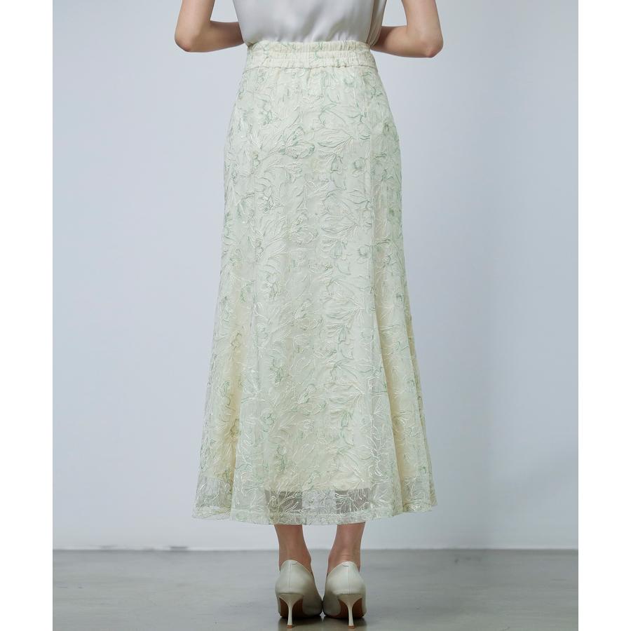 スカート レディース フレアスカート ハイウエスト 刺繍レース生地 裏地ありバックゴム仕様 着痩せ効果 脚長効果 入学式 卒業式 通勤 きれいめ フェ |  | 09