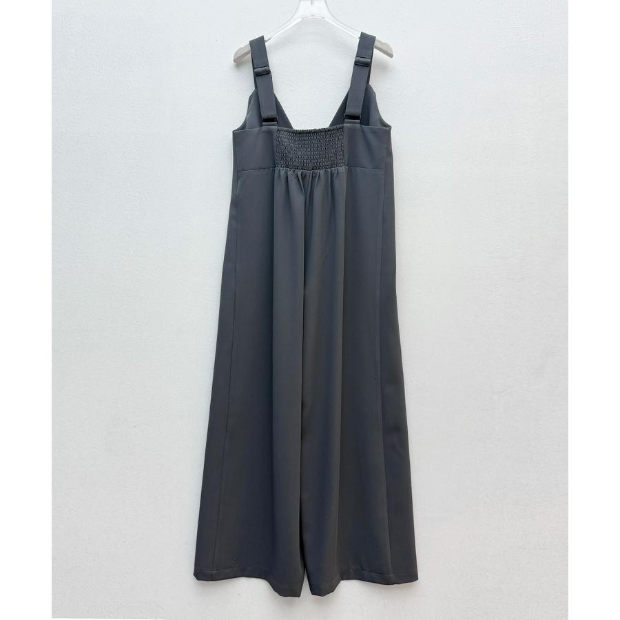 サロペット レディース ボトムス 折り返しデザイン ゆったりシルエット ワイドボトムス バックウエストシャーリング ポケット付き 入学式 太め肩紐 調 |  | 03