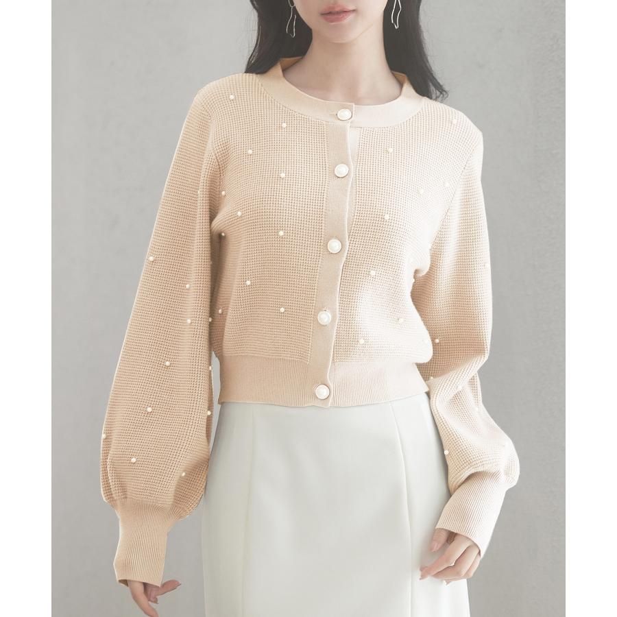 レディース ワンピース に 合う カーディガン プルオーバー クルーネック 韓国 ファッション ショート丈 パールボタン 長袖 オフィス かわいい き |  | 13
