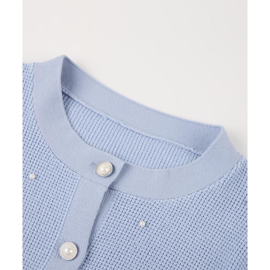 レディース ワンピース に 合う カーディガン プルオーバー クルーネック 韓国 ファッション ショート丈 パールボタン 長袖 オフィス かわいい き |  | 18