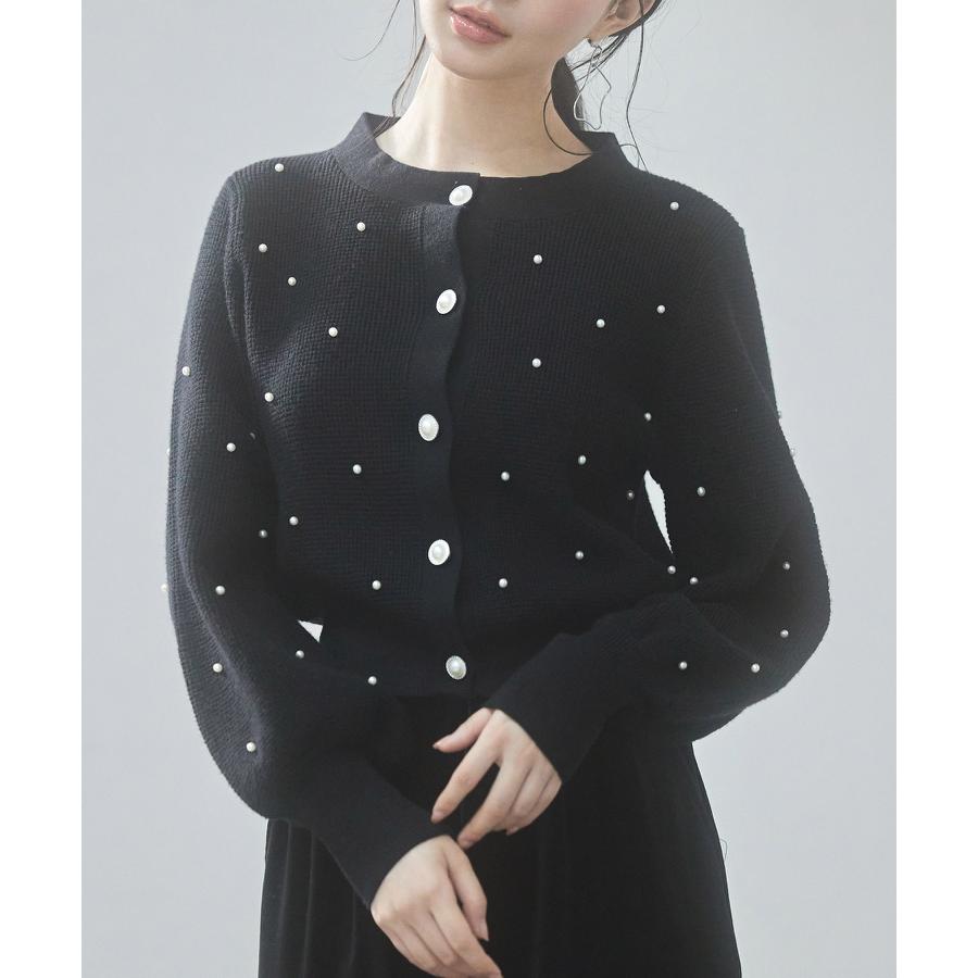レディース ワンピース に 合う カーディガン プルオーバー クルーネック 韓国 ファッション ショート丈 パールボタン 長袖 オフィス かわいい き |  | 07