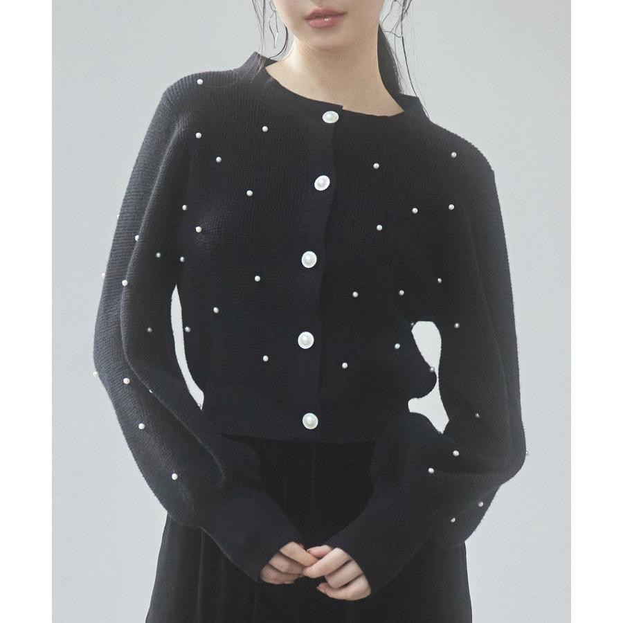 レディース ワンピース に 合う カーディガン プルオーバー クルーネック 韓国 ファッション ショート丈 パールボタン 長袖 オフィス かわいい き |  | 08