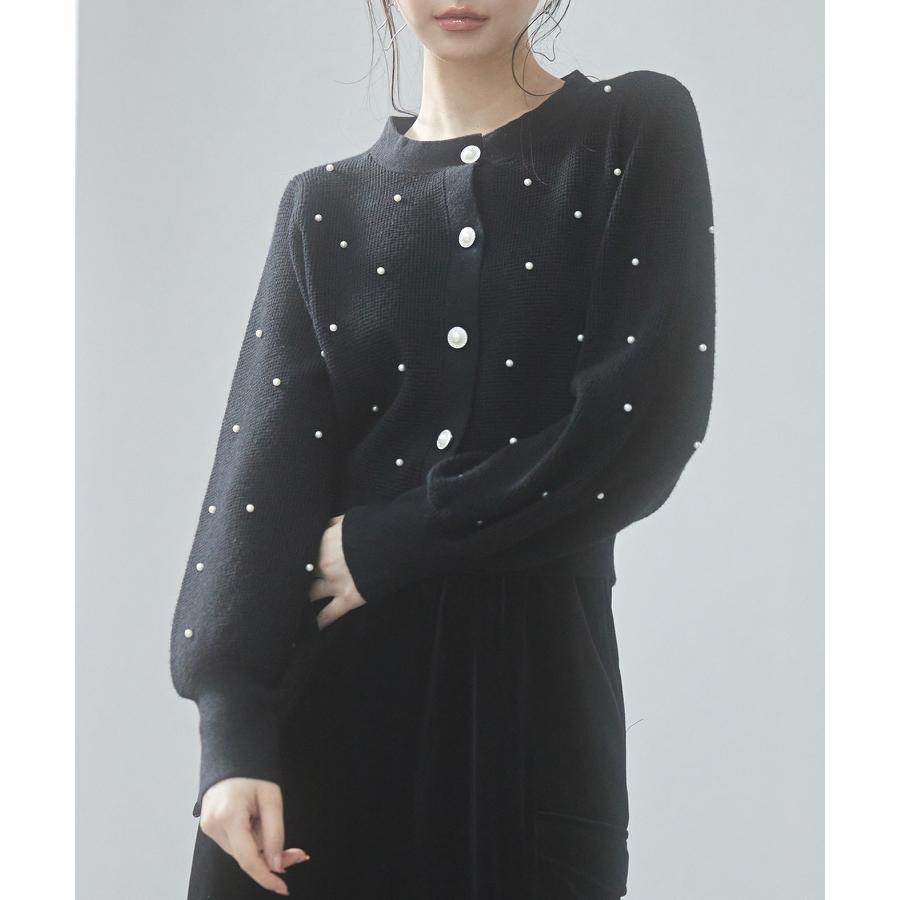 レディース ワンピース に 合う カーディガン プルオーバー クルーネック 韓国 ファッション ショート丈 パールボタン 長袖 オフィス かわいい き |  | 09