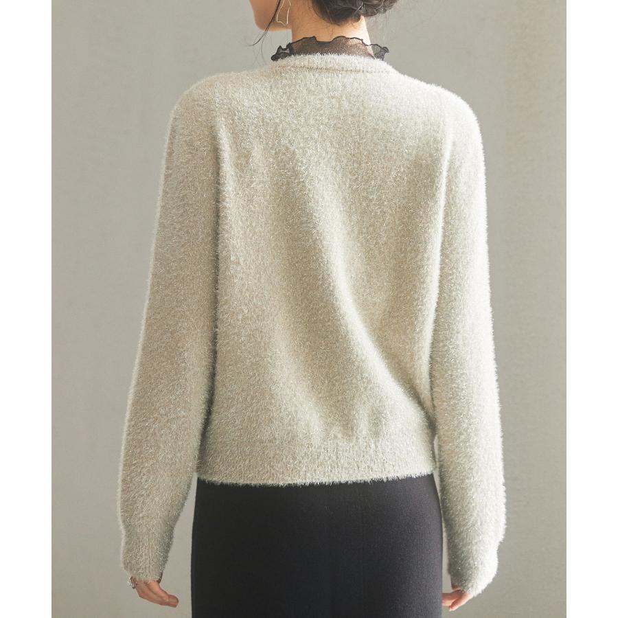 カーディガン レディース ニット トップス ニットカーデ 羽織り プルオーバー クルーネック 丸首 ラメ入り ふわふわ キラキラ ショート丈 長袖 ト |  | 08