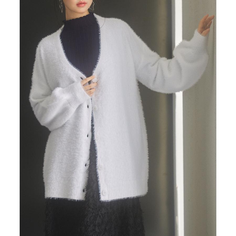カーディガン レディース トップス 羽織り ロングカーデ ゆったり Vネック もこもこ シャギー素材 柔らかい ヒップ丈 ミドル丈 オーバーサイズ 体 |  | 10