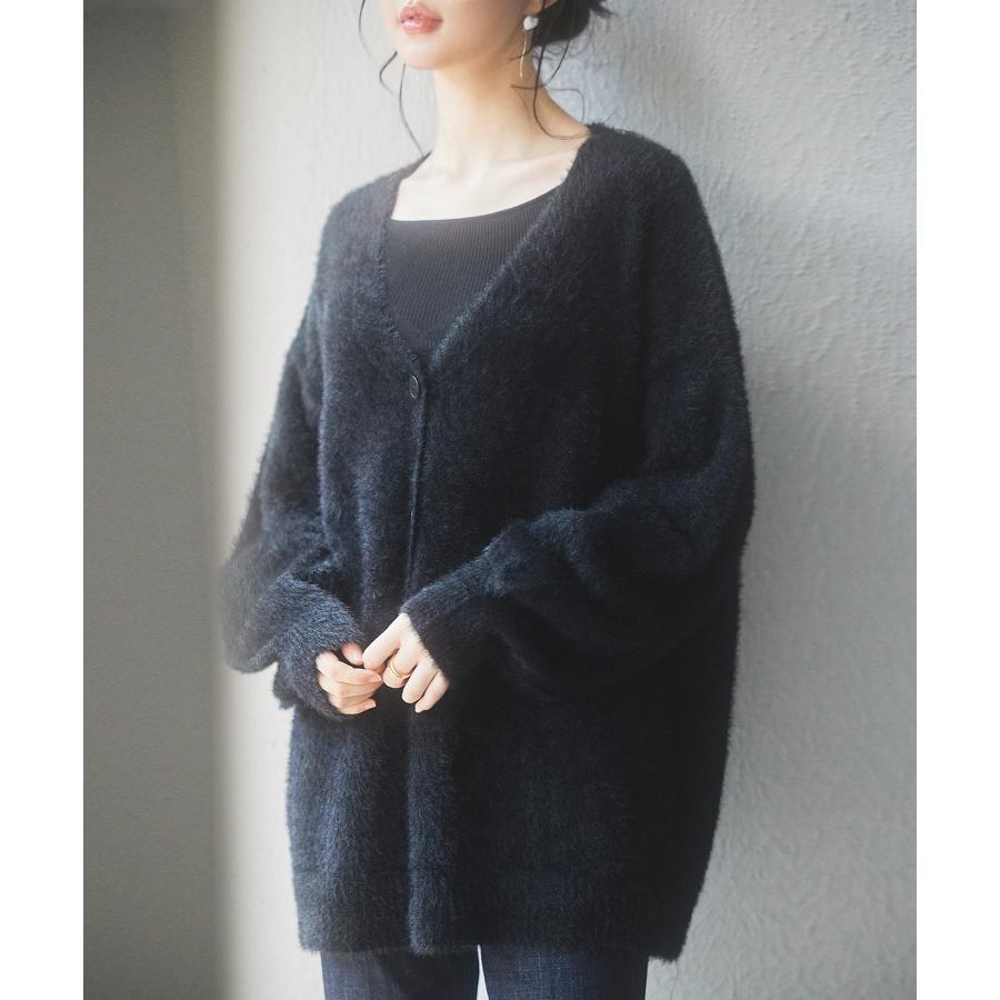 カーディガン レディース トップス 羽織り ロングカーデ ゆったり Vネック もこもこ シャギー素材 柔らかい ヒップ丈 ミドル丈 オーバーサイズ 体 |  | 12