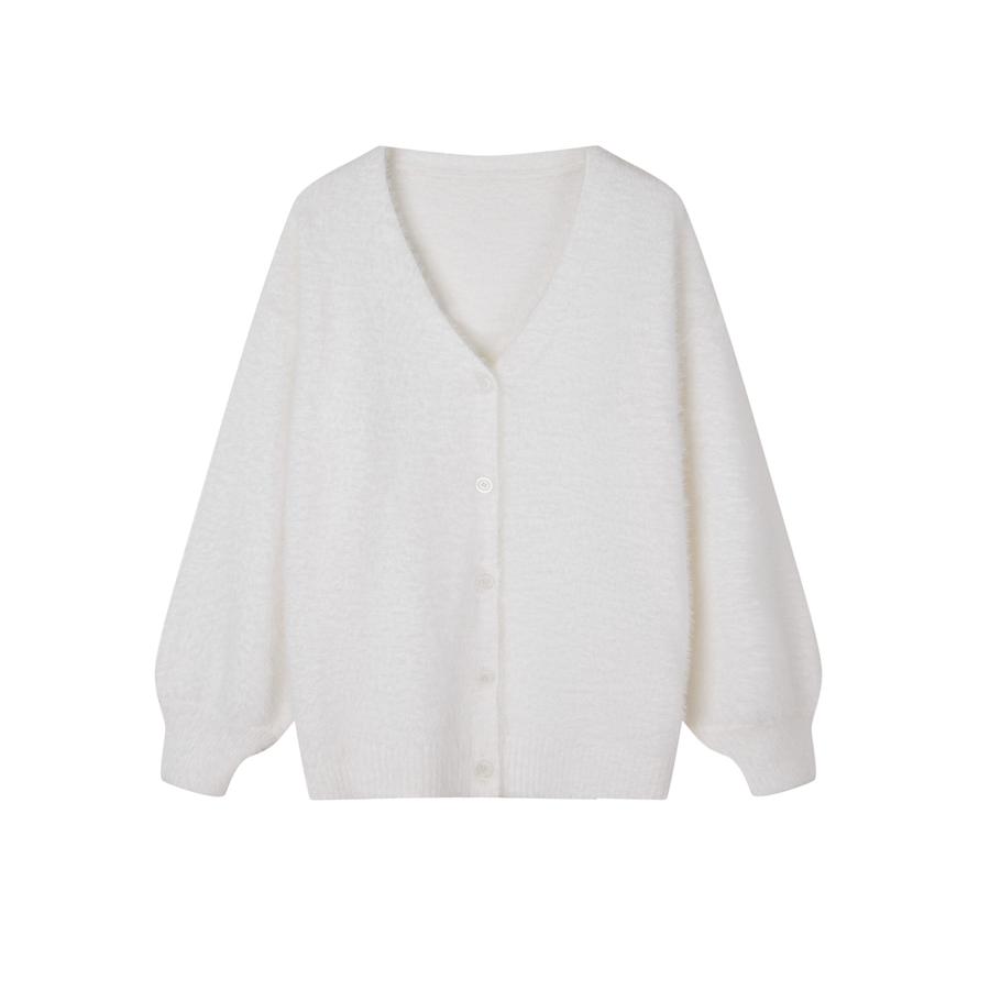 カーディガン レディース トップス 羽織り ロングカーデ ゆったり Vネック もこもこ シャギー素材 柔らかい ヒップ丈 ミドル丈 オーバーサイズ 体 |  | 02