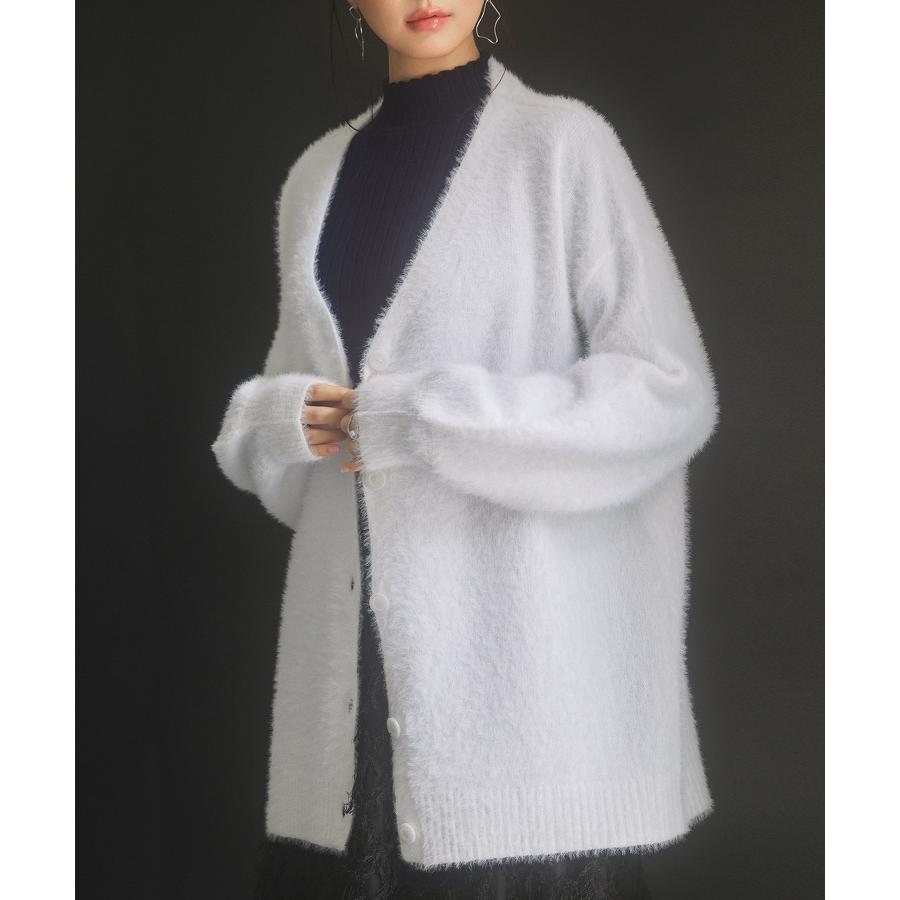カーディガン レディース トップス 羽織り ロングカーデ ゆったり Vネック もこもこ シャギー素材 柔らかい ヒップ丈 ミドル丈 オーバーサイズ 体 |  | 06